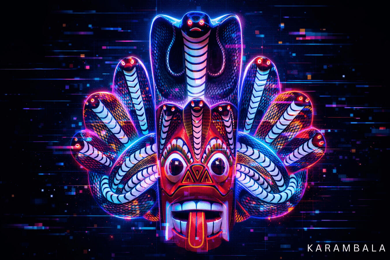 A futuristic reinterpretation of traditional Sri Lankan mask culture. Glowing neon details, cinematic shadows, and digital storytelling inspired by the myths and rituals of Sri Lanka. β¨ Sri Lanka through different eyes. In a new light.