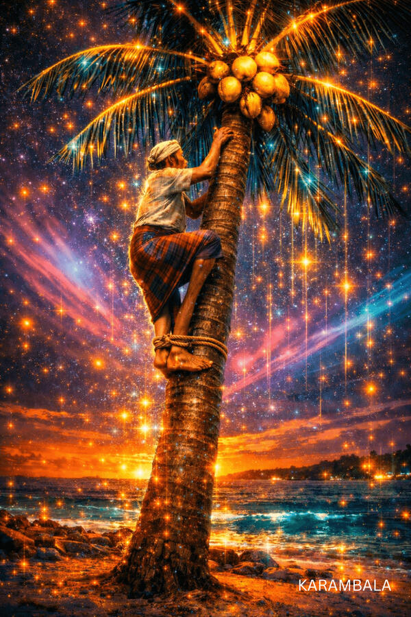 Some men reach for the stars. He reaches for coconuts. Respect.