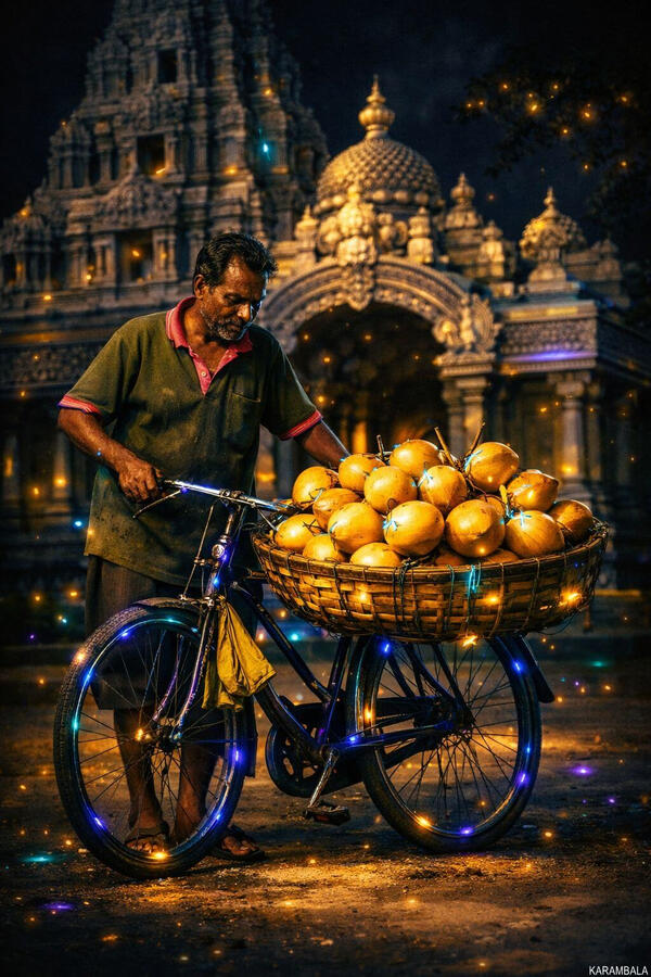Between temple and street β life in balance.