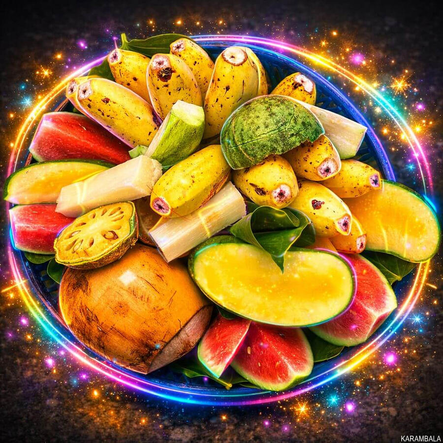 A temple offering glowing with abundance and gratitude.