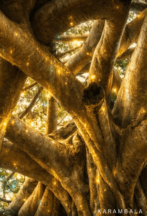A hidden world of twisted roots, glowing textures, and organic chaos. This modern perspective explores the mysterious architecture and endless connections thriving deep inside nature itself.